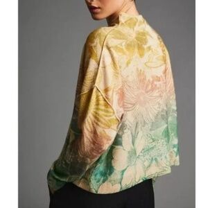 Pilcro 100% Cashmere Floral Ombre Sweater